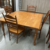 Dining Table with 4 Chairs and Butterfly Leaf