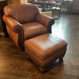 Leather Chair with Ottoman