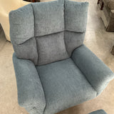 Blue Swivel Recliner w/Ottoman
