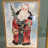 Set of 3 Santa Watercolors by Judy B Jarrett