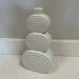 Stacked White Oval Vase
