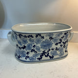 Blue and White Napa Barclay Planter with Handles