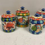 Vicki Carroll Canister Set w/Utensil Holder