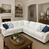 Comfort Design White Sectional Sofa with Pillows