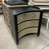 Black Nightstand w/Metallic Drawers