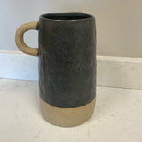 Black and Taupe Vase with Ring Handles (R)