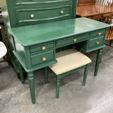 Painted Green Vanity w/Stool