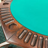 Poker Game Table with Flip Top and 6 Adjustable Chairs