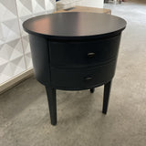 Black Oval Nightstand