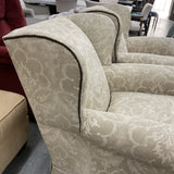 Pair of Custom Chairs & Ottoman