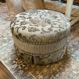 Round Damask Ottoman