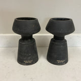 Pair of Black Clay Vases (R)