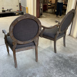 Pair of Gray Linen Accent Chairs