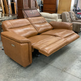 Elran Leather Power Reclining Sofa with Adjustable Headrest