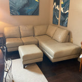 American Leather Custom Built Sectional with Ottoman