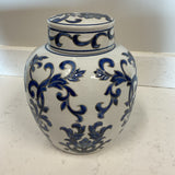 Hand Painted Blue & White Ginger Jar by Gait Inc.