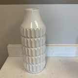 Geometric White Vase