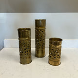Set of 3 Brass Candleholders
