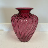 Pilgrim Cranberry Glass Twisted Vase