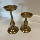Pair of Pottery Barn Brushed Gold Candleholders