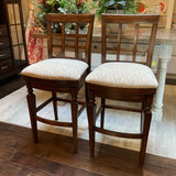 Pair of Newly Reupholstered Frontgate Napa Swivel Barstools