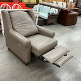 Bassett Leather Power Recliner with Adjustable Headrest (R)