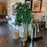 Faux Tree in Round Basket