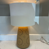Tan Table Lamp with White Shade