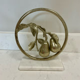 Gold Fruit on Marble Stand