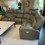 Haverty's Aviator Electric Reclining Sectional w/Adjustable Lumbar & Headrest