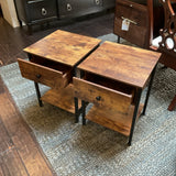 Pair Industrial End Tables