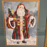 Set of 3 Santa Watercolors by Judy B Jarrett
