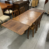 French Provincial Draw Leaf Dining Table with 2 Leaves