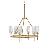 NEW Hinkley Heritage Brass Chandelier with Faceted Crystal