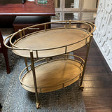 Oval 2 Tier Metal Bar Cart