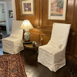 Pair of Restoration Hardware Ella Slope Arm Chairs with Casters