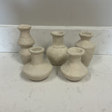 Set of 5 Plaster Bud Vases