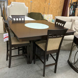 NEW Coaster Pub Table with Lazy Susan and 4 Chairs (R)