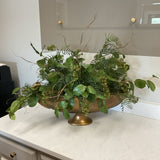 Green & Berry Cluster Arrangement in Gold Compote Bowl