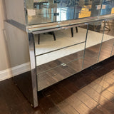 3 Piece Glass and Mirrored Metal Display Cabinet with Hutch