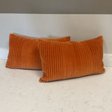 Pair of Orange Lumbar Pillows