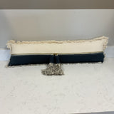 Blue and White Tassel Pillow