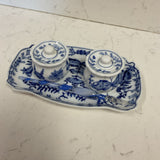 Blue and White Inkwell Set
