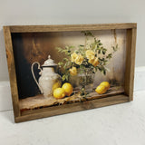 Lemons and Flower Vase Art