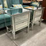 Pair of Mirrored Pottery Barn Park Nightstands