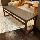 Room and Board Lattice Top Leather Bench