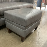 Bradington Young Gray Leather Sofa w/Ottoman
