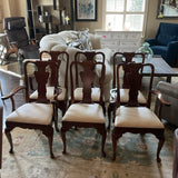 Set of 6 Statton Chairs with Leather White Seats "Old Towne Collection"