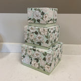 Set of 3 Floral Storage Boxes