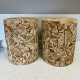 Pair of Nadeau Wood Stools (As-is)